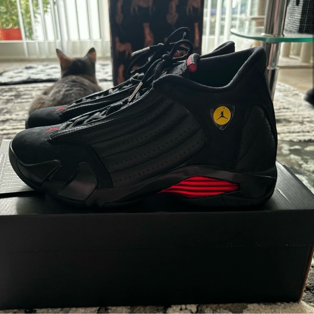 Air Jordan 14 Retro Varsity Black/Red.  Size 8. Brand new